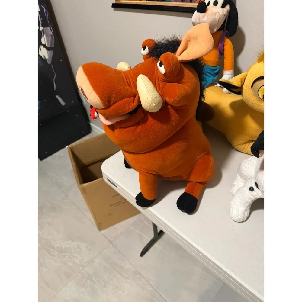 Disney Lion King Pumbaa Warthog Plush Stuffed Animal Toy with Ladybug Accessory